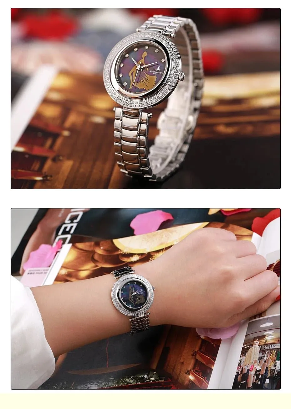 High-Quality Women's Quartz Watch with Sapphire Crystal and Stainless Steel Band