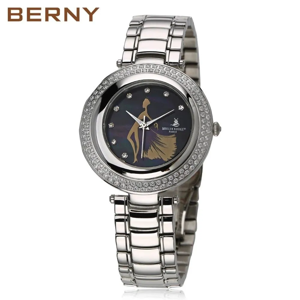 High-Quality Women's Quartz Watch with Sapphire Crystal and Stainless Steel Band