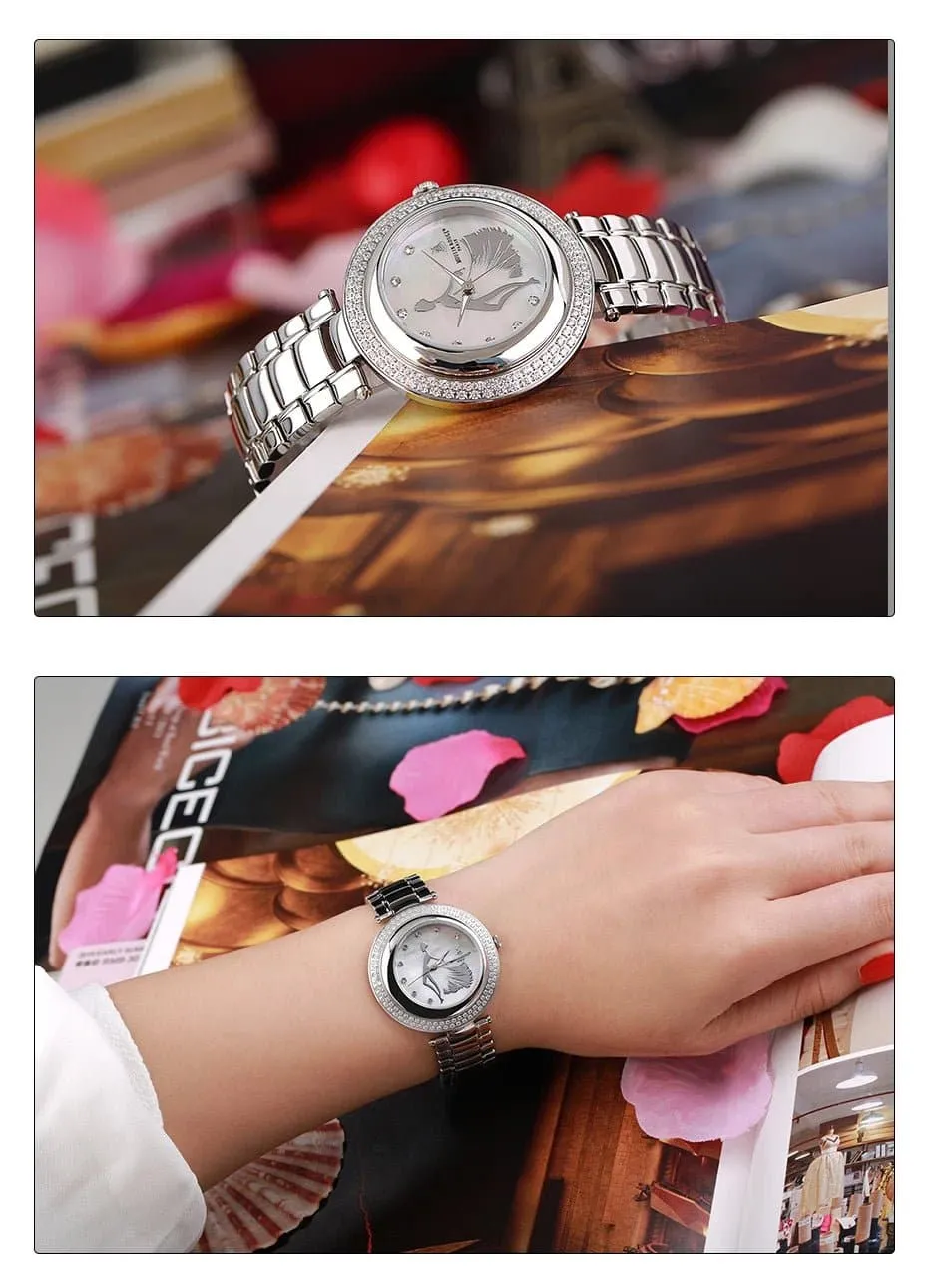 High-Quality Women's Quartz Watch with Sapphire Crystal and Stainless Steel Band