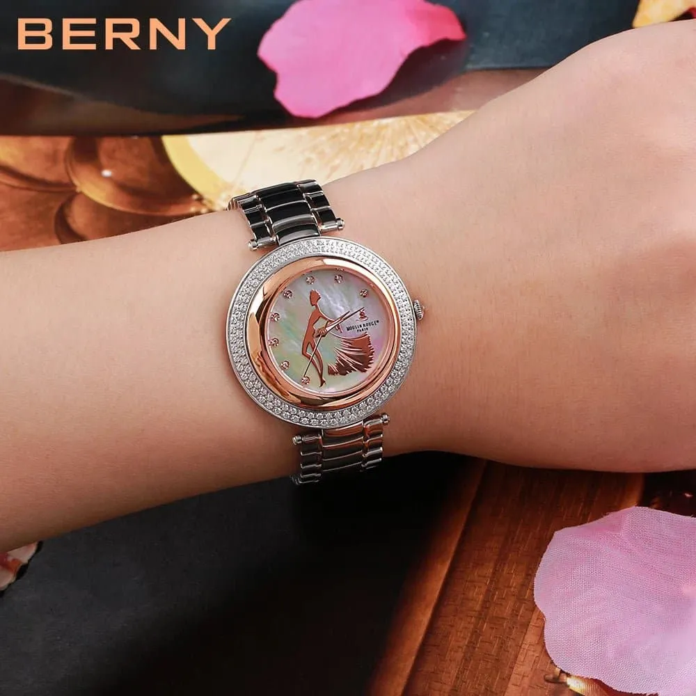 High-Quality Women's Quartz Watch with Sapphire Crystal and Stainless Steel Band