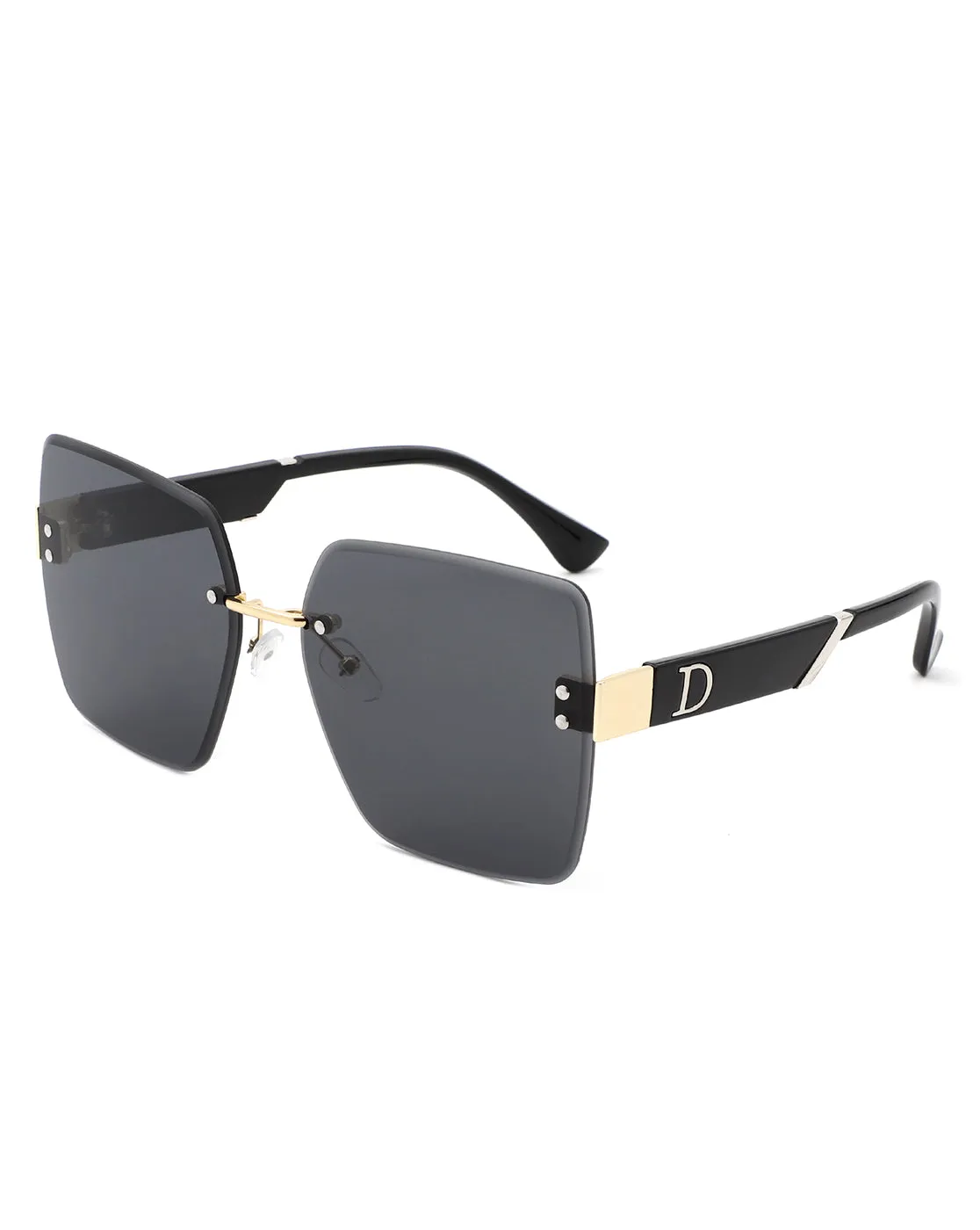 Kaelys - Women's Oversized Rimless Sunglasses