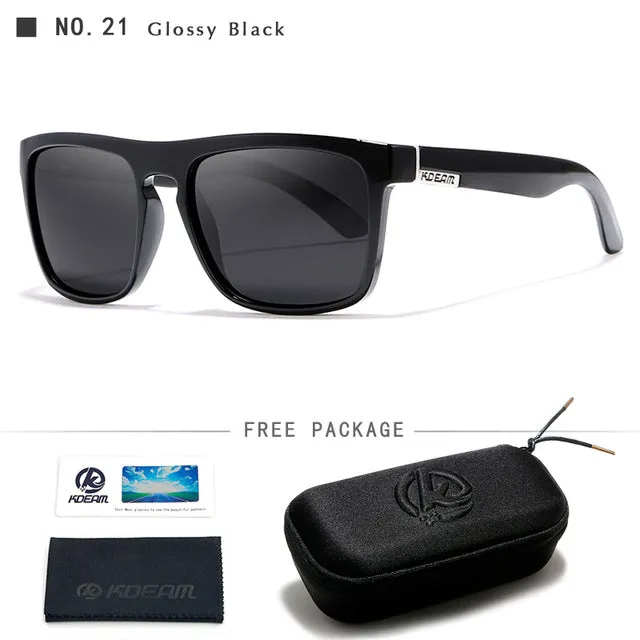 Kdeam Brand Mens Flat Top Polarized Square Sunglasses Anti Reflective Uv400 156P