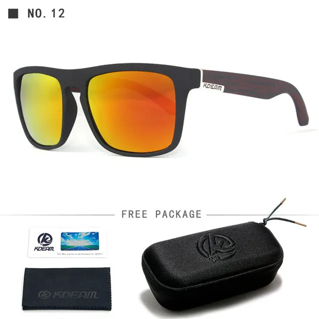 Kdeam Brand Mens Flat Top Polarized Square Sunglasses Anti Reflective Uv400 156P