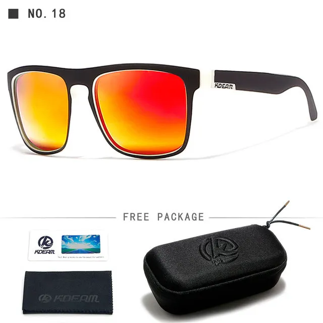 Kdeam Brand Mens Flat Top Polarized Square Sunglasses Anti Reflective Uv400 156P