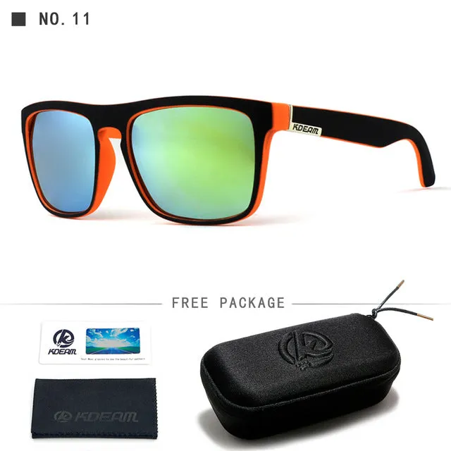 Kdeam Brand Mens Flat Top Polarized Square Sunglasses Anti Reflective Uv400 156P