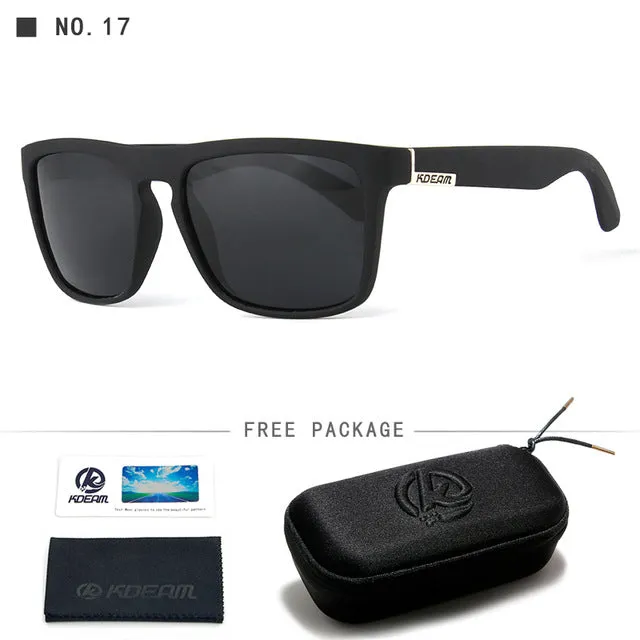 Kdeam Brand Mens Flat Top Polarized Square Sunglasses Anti Reflective Uv400 156P