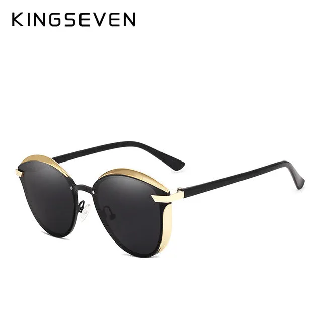 Kingseven Brand Design Cat Eye Sunglasses Women Polarized Alloy Frame Tr90 N-7824F1