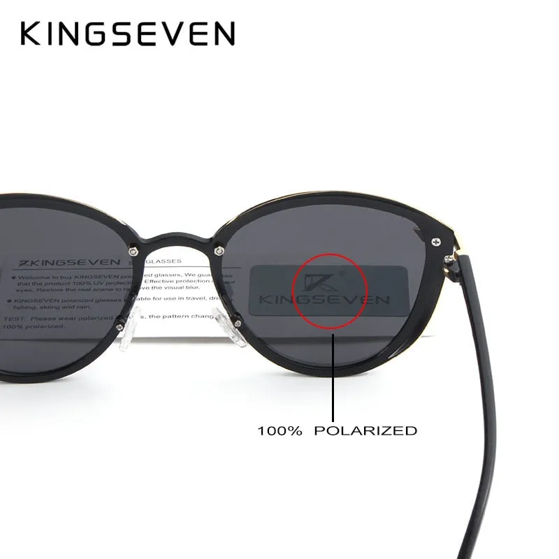 Kingseven Brand Design Cat Eye Sunglasses Women Polarized Alloy Frame Tr90 N-7824F1