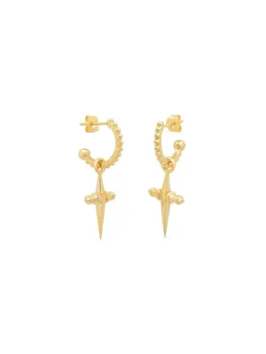 LUV AJ Mini Cross Hoop Earring