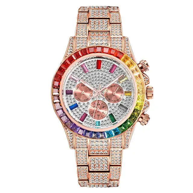 Luxury Diamond Coated Calendar Watches