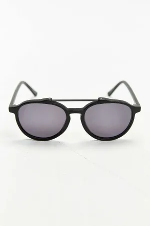 Matte Black Brow Bar Aviator Sunglasses