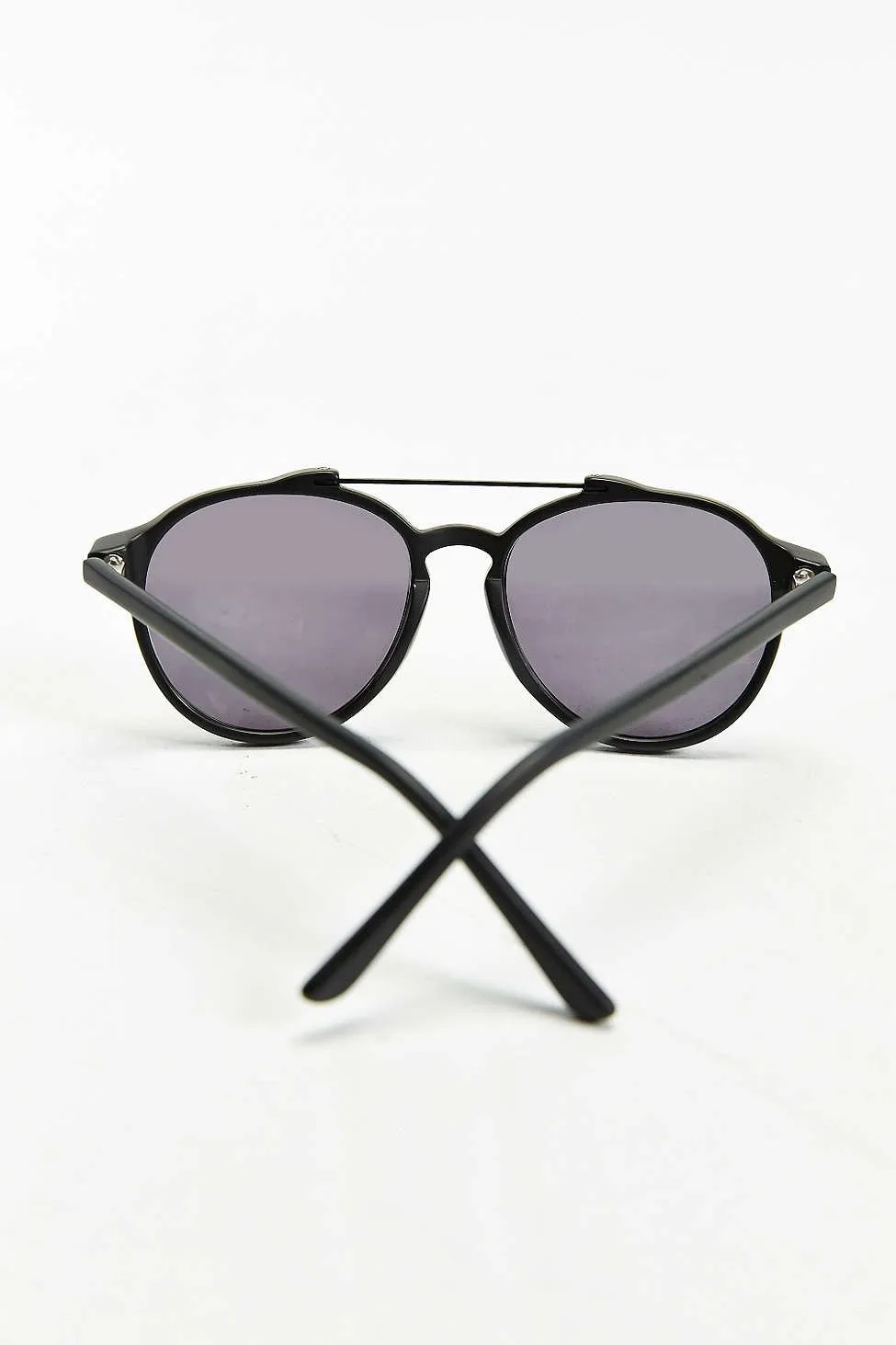 Matte Black Brow Bar Aviator Sunglasses