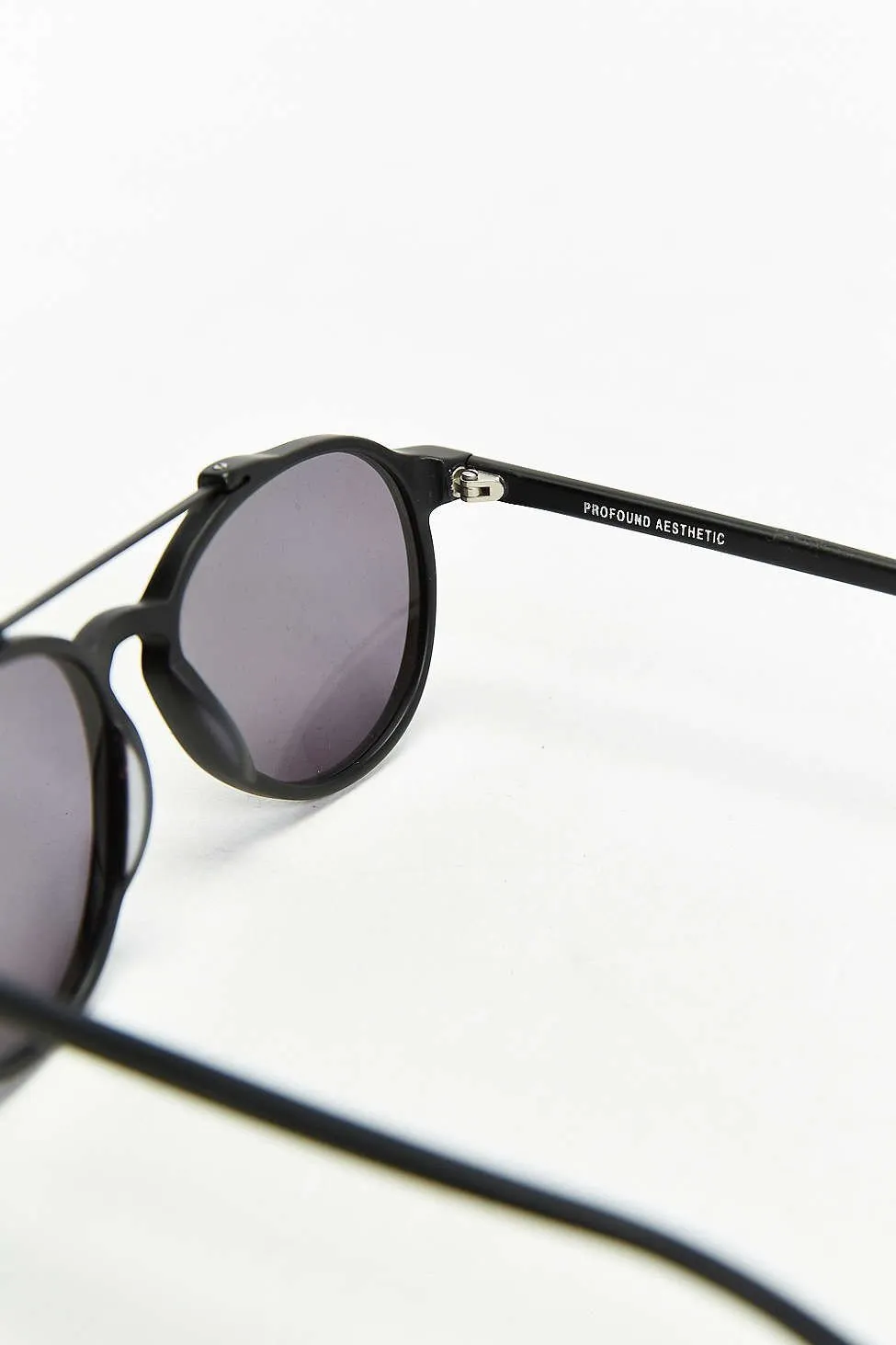 Matte Black Brow Bar Aviator Sunglasses