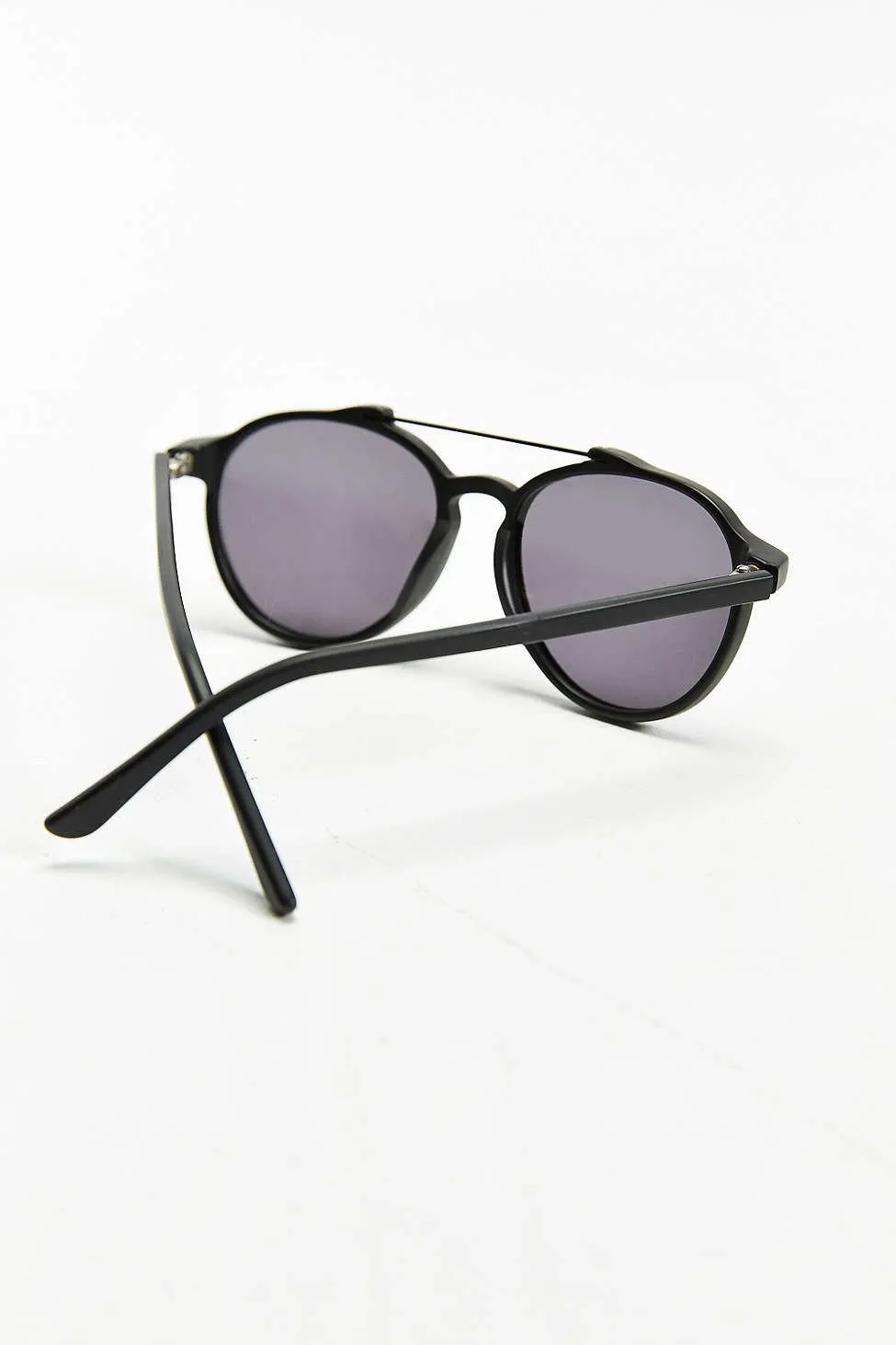 Matte Black Brow Bar Aviator Sunglasses