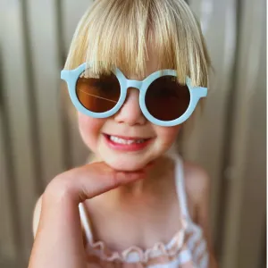 Modern circle blue kids sunglasses