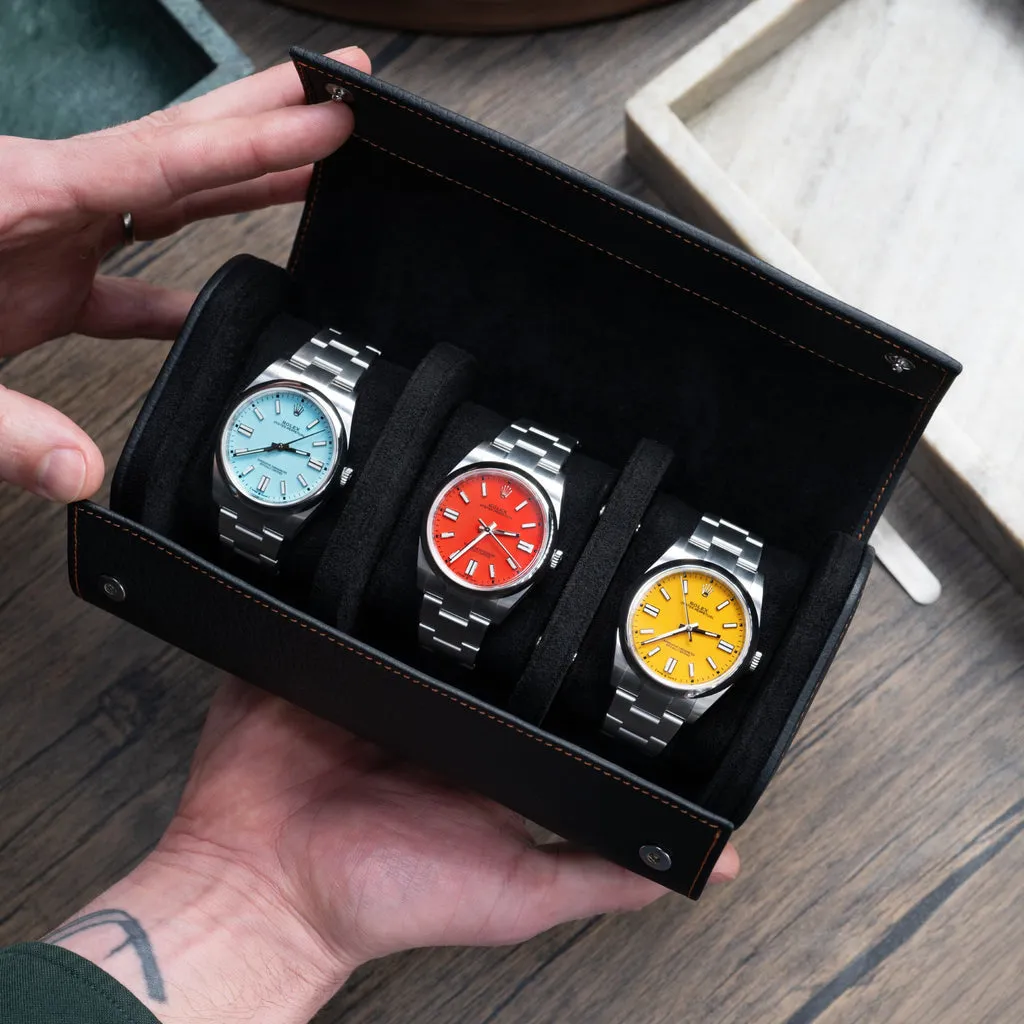 Noir Watch Roll – Three Watches