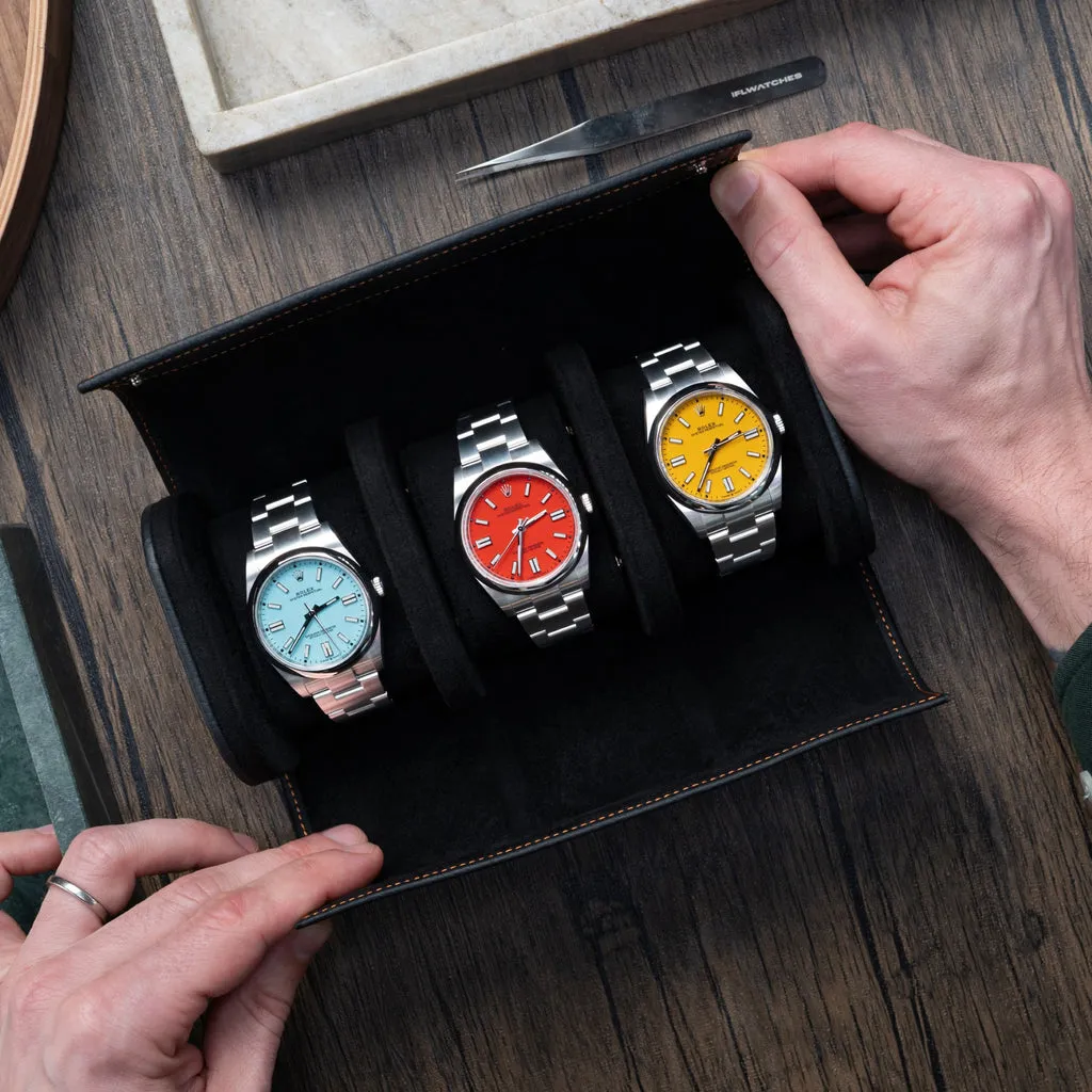 Noir Watch Roll – Three Watches