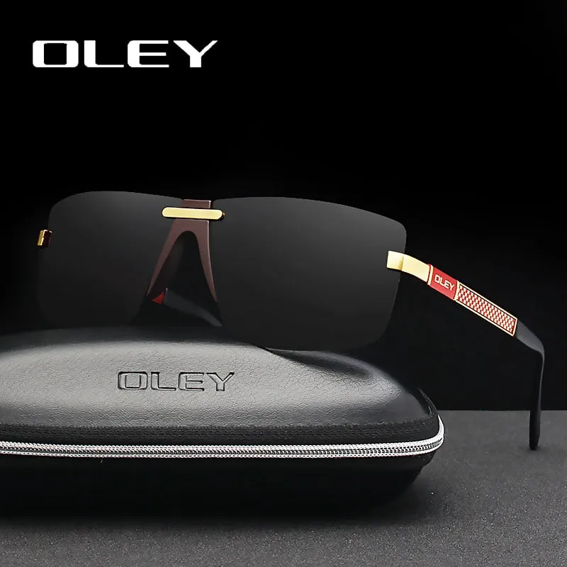 Oley Men's Frameless Polarized Sunglasses Classic Hd Pilot Uv400 Y4909