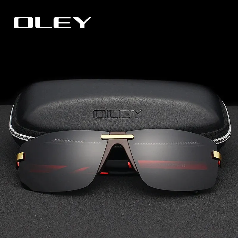 Oley Men's Frameless Polarized Sunglasses Classic Hd Pilot Uv400 Y4909