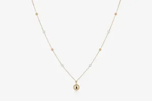 Pearl Chain Necklace - 22 Carat Gold Gilded