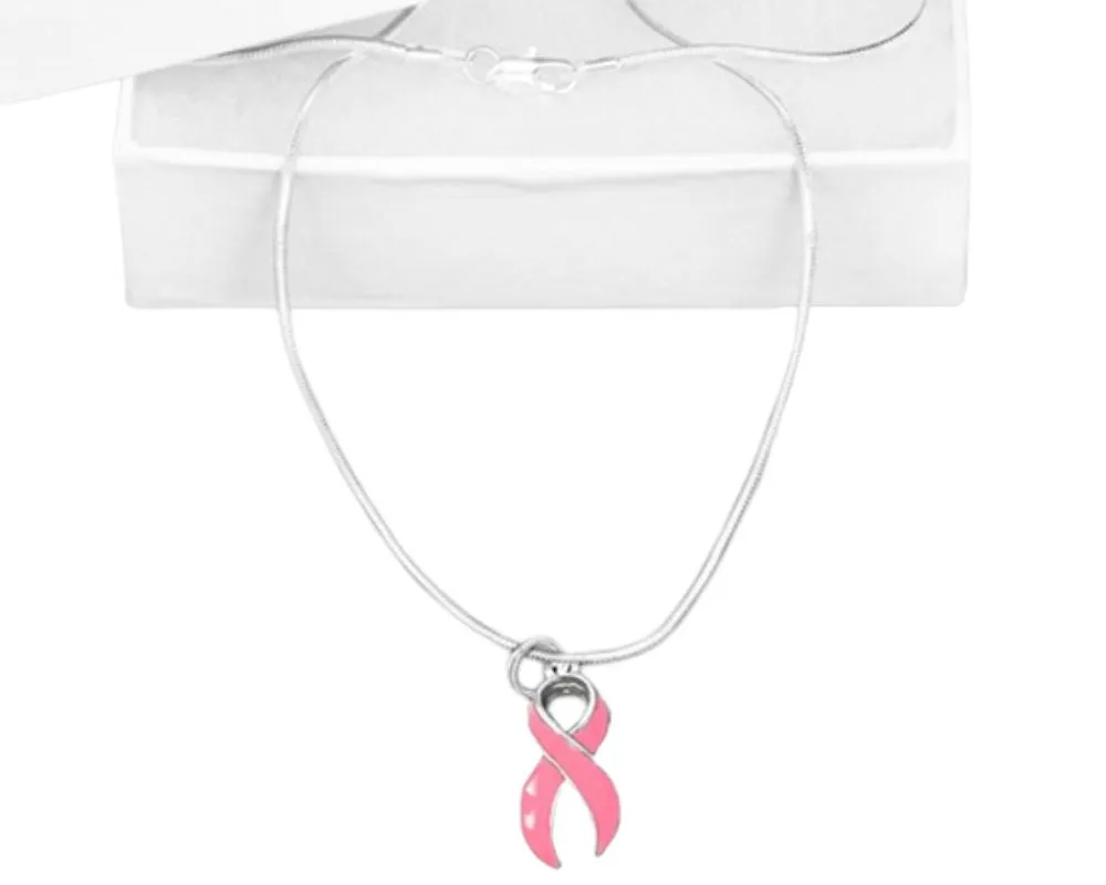 Pink Ribbon Breast Cancer Awareness Necklaces