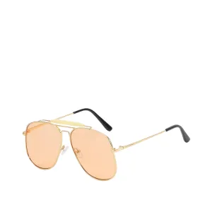 Pre Order:  Metal Frame Double Bridge Oversize Sunglasses