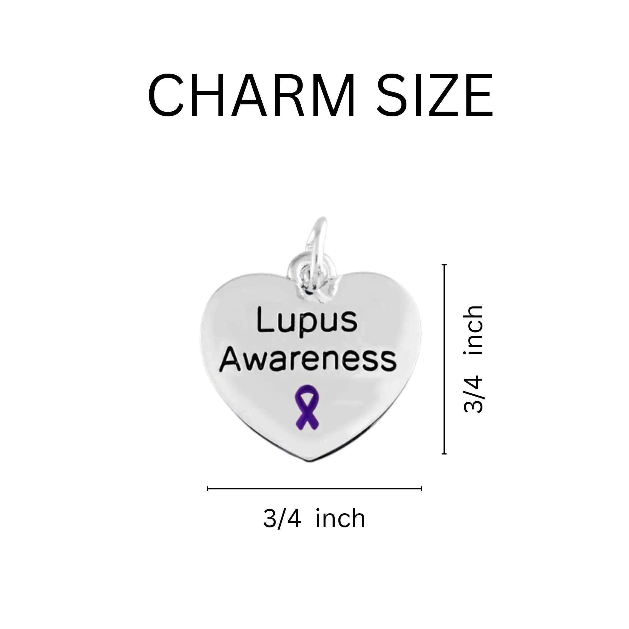 Purple Ribbon Lupus Awareness Heart Necklaces