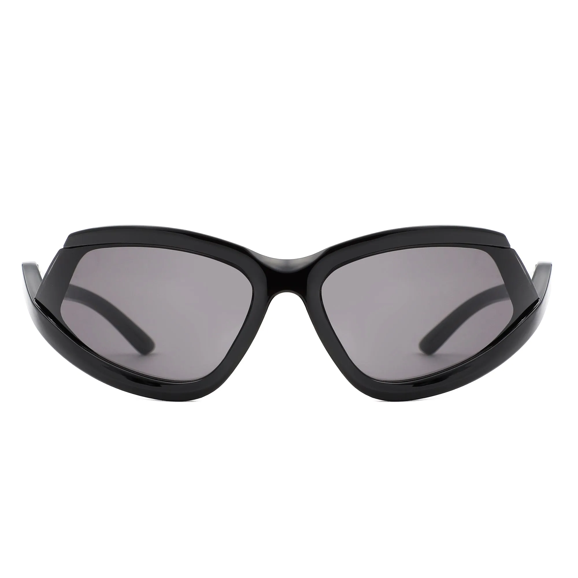 Quanta - Sporty Geometric Rectangle Wrap-Around  Sunglasses