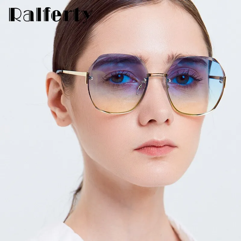 Ralferty Women's Sunglasses Oversize Round Irregular W3006