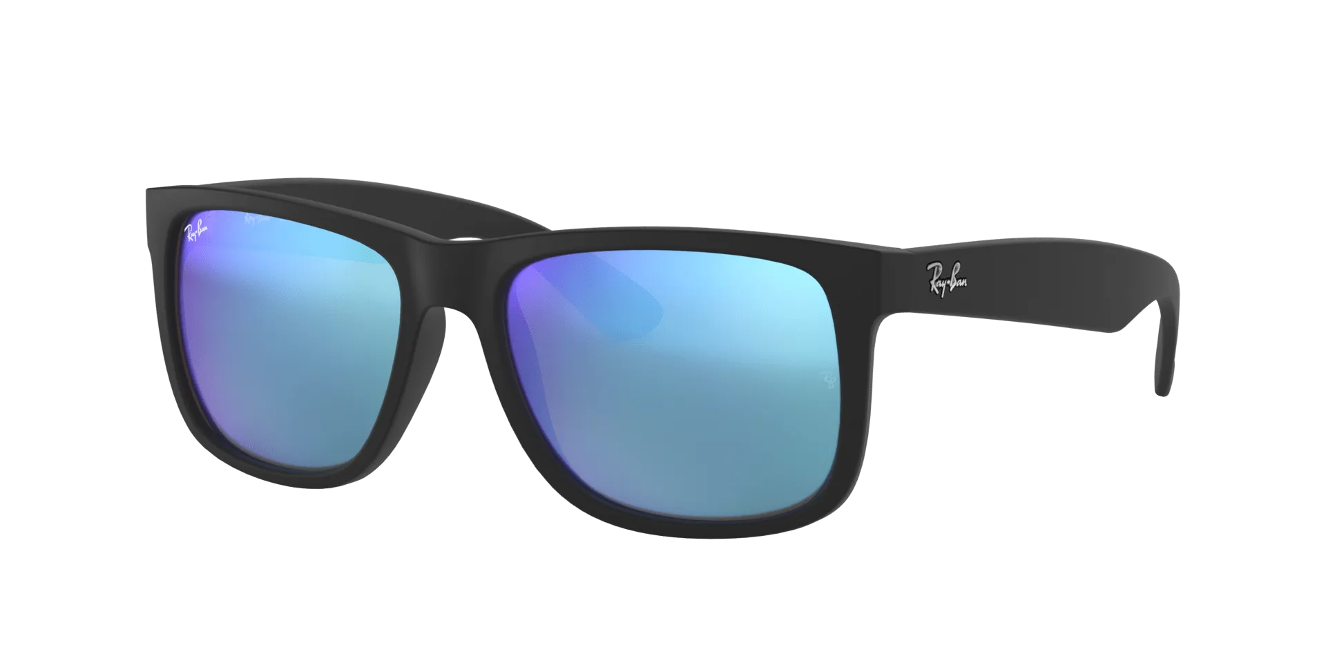 RAY BAN JUSTIN RUBBER BLACK | BLUE MIRROR