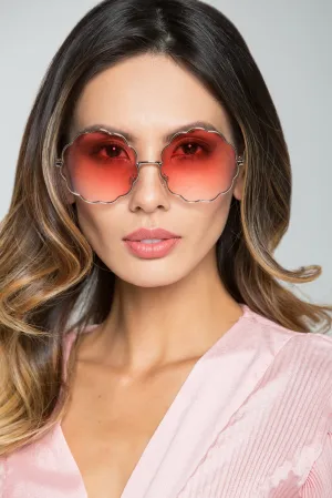 Red Scallop Rim Sunglasses