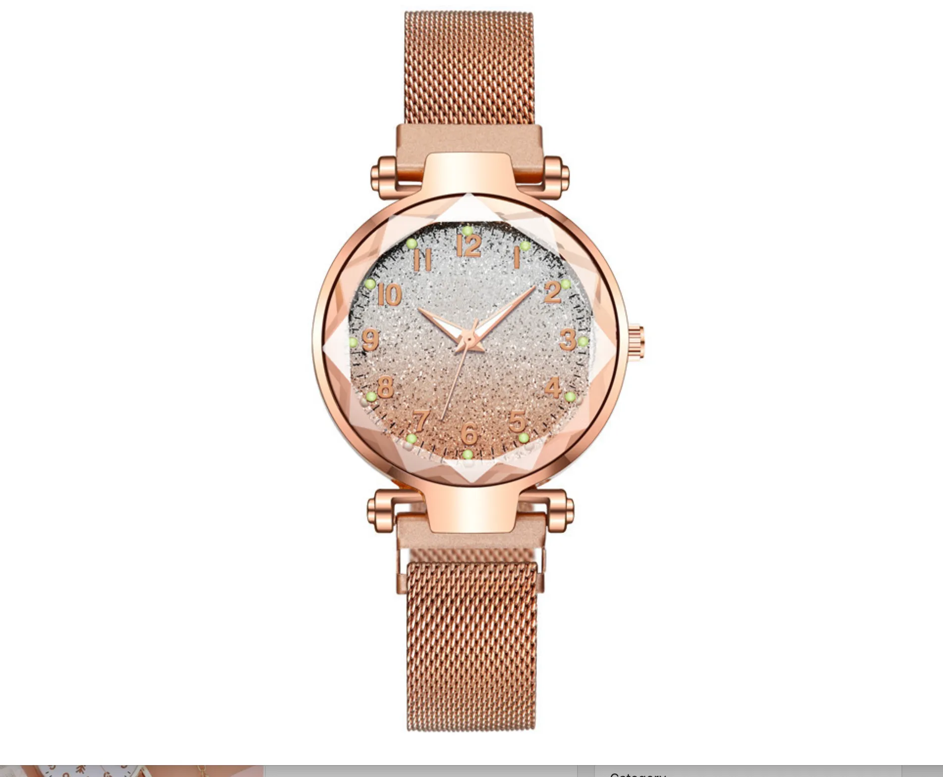 Rose Gold Diamond Star Wrist Watch