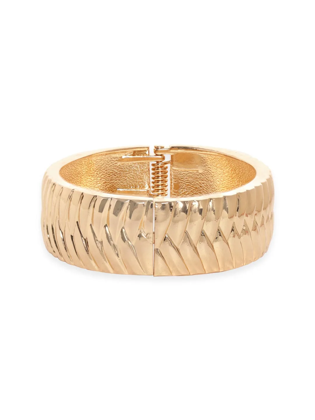 Rubans Voguish Gold Plated Striped Bracelet