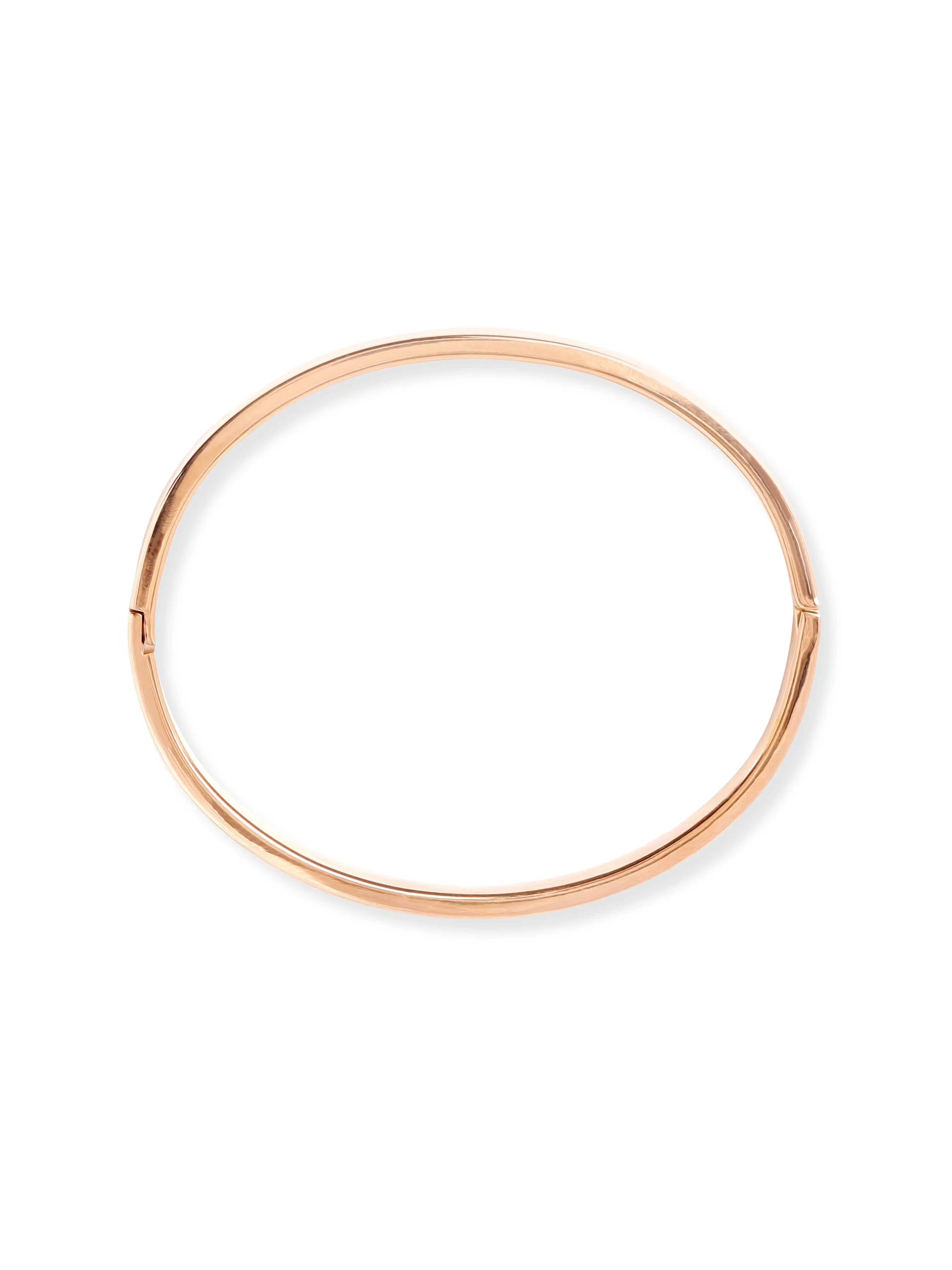 Rubans Voguish Rose Gold Plated Stainless Steel Zirconia Studded Tarnish-Free Demi-Fine Openable Bangle Style Bracelet