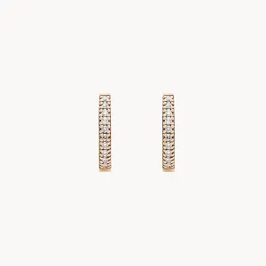 shine on hoop earring - 14k yellow gold, white diamond