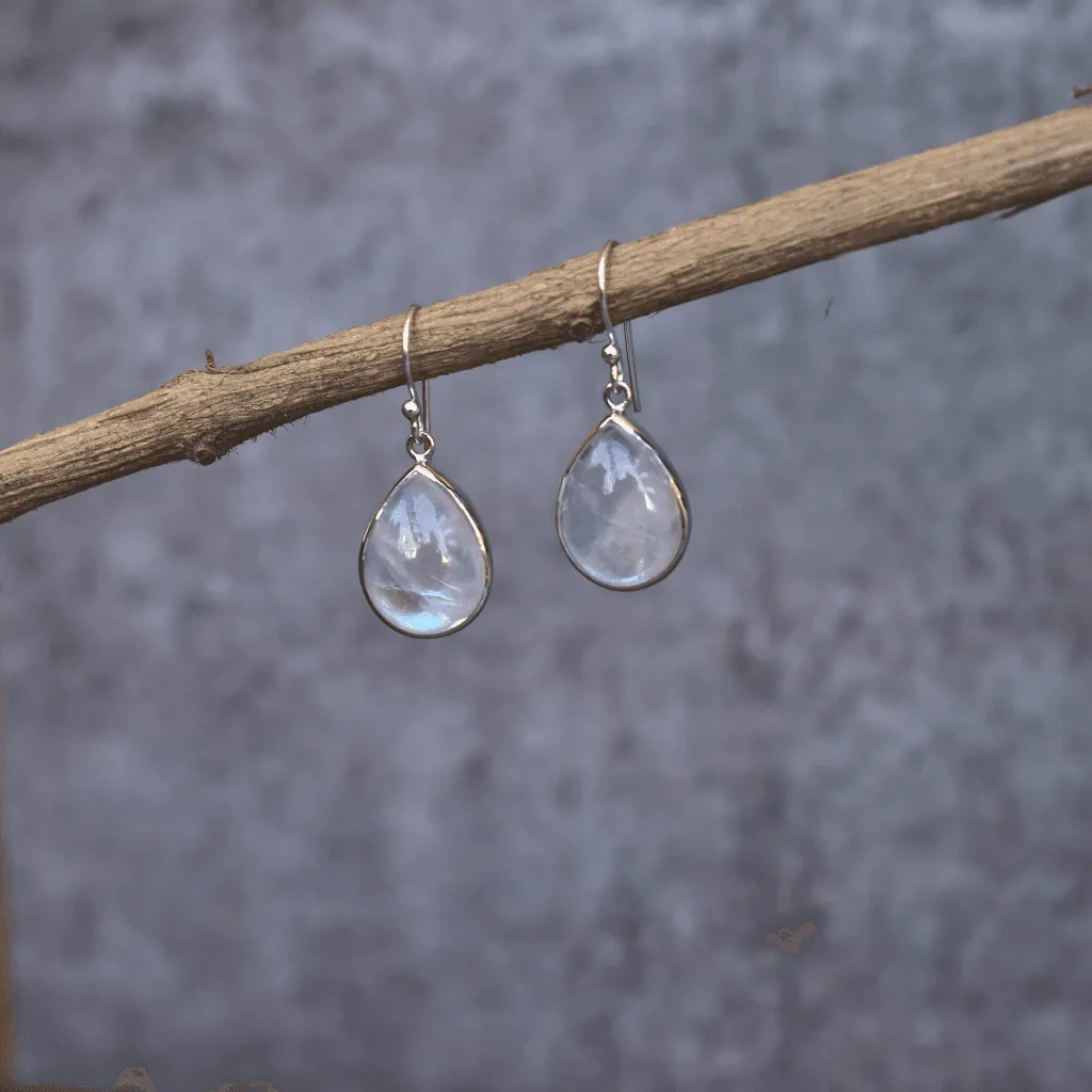 Teardrop Shine - Moonstone Dangles