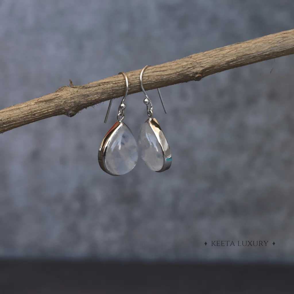 Teardrop Shine - Moonstone Dangles