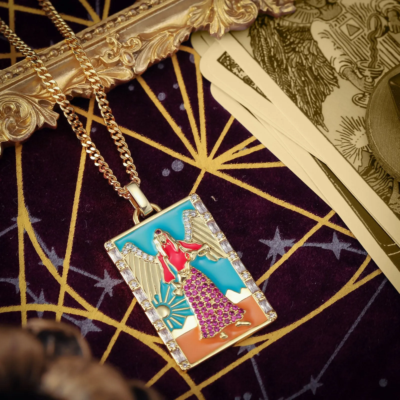 Temperance Tarot Card Necklace