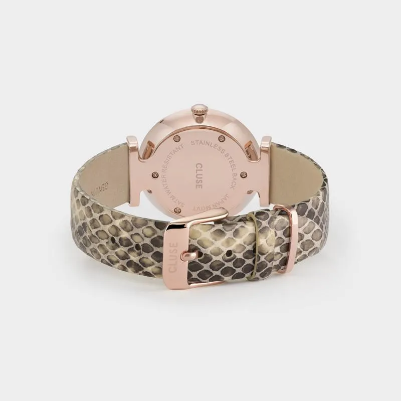 Triomphe Leather Almond Python, Rose Gold Colour