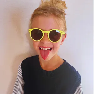 Yellow modern round kids sunglasses